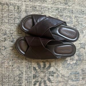 Cole Haan Dark Brown Leather Slides